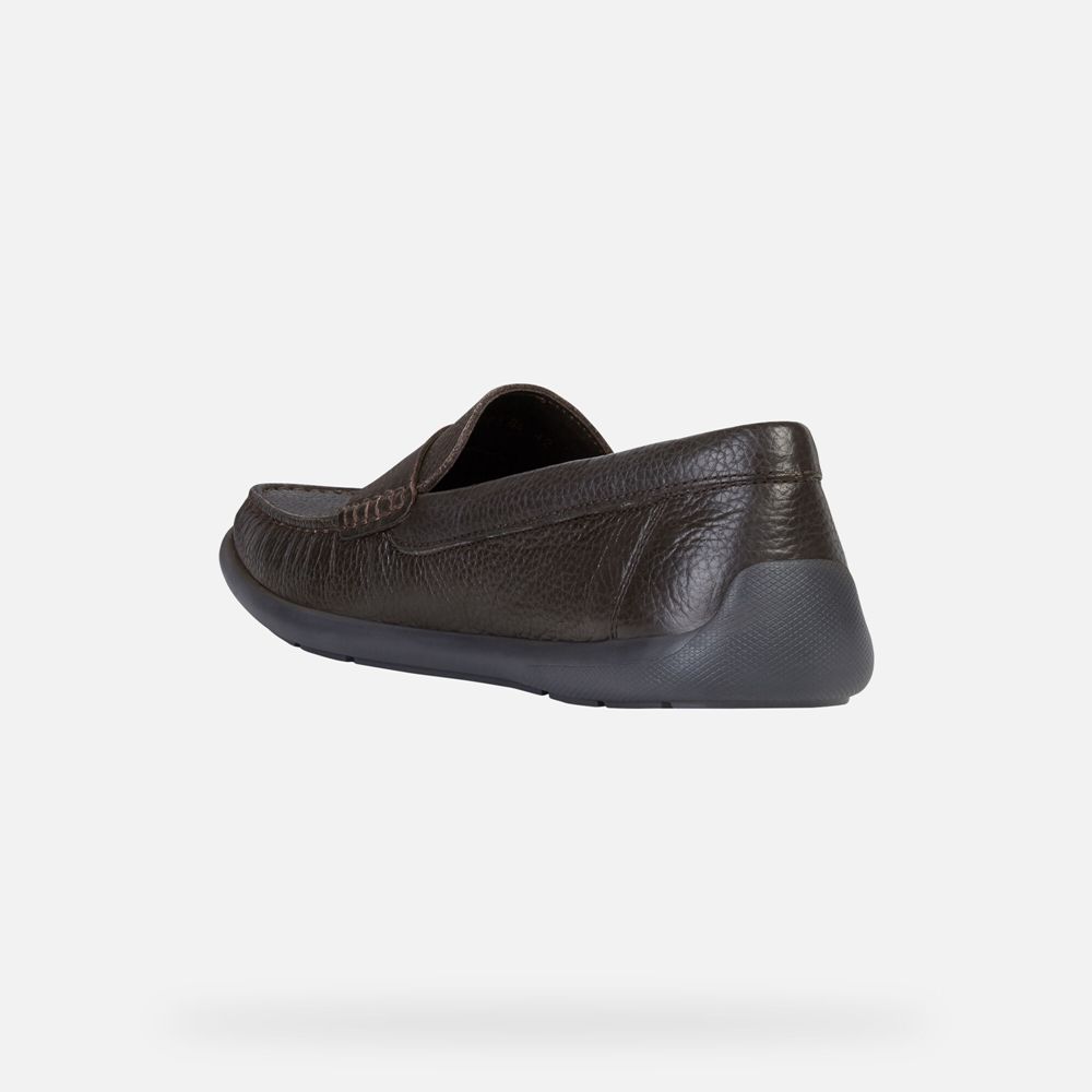 Mocassins Geox Homem Marrom Escuro - Devan - EZOVT0639